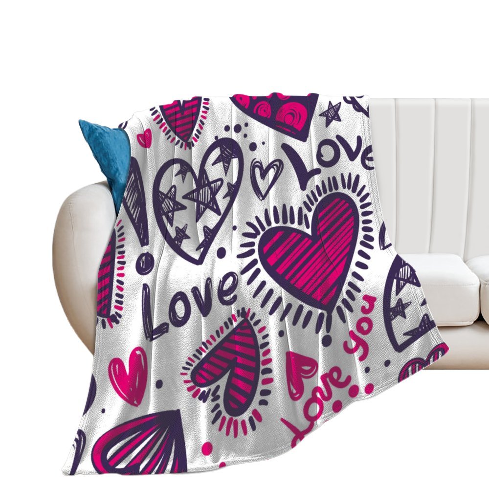 thumbnail interactive-video image 1 of Personalized Valentines Day Blanket Gifts For Him Her 1 of 14