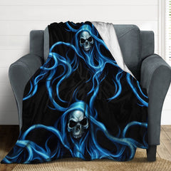 Buysing Personalized Blanket Customized Valentine's Day Gift for Mom Dad Girlfriend Boyfriend Wife Husband-
Halloween Skeleton ghost