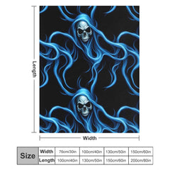 Buysing Personalized Blanket Customized Valentine's Day Gift for Mom Dad Girlfriend Boyfriend Wife Husband-
Halloween Skeleton ghost