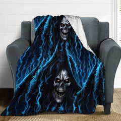 Buysing Personalized Blanket Customized Valentine's Day Gift for Mom Dad Girlfriend Boyfriend Wife Husband-
Halloween Skeleton