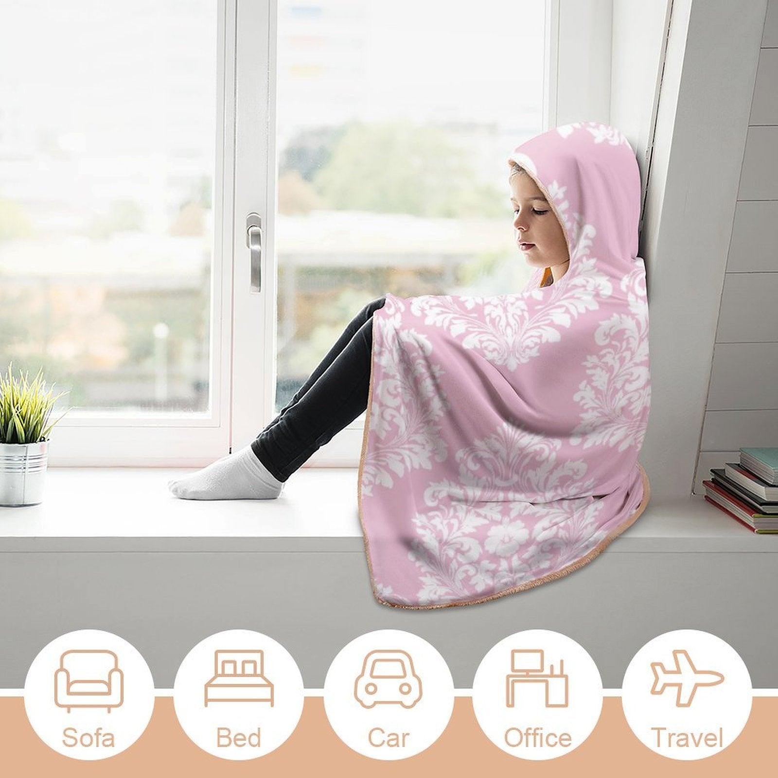 Buysing Customerized Personalized Hoodie Blanket Custom Valentine's Day Gift for Mom Dad Girlfriend Boyfriend Wife Husband-PINK