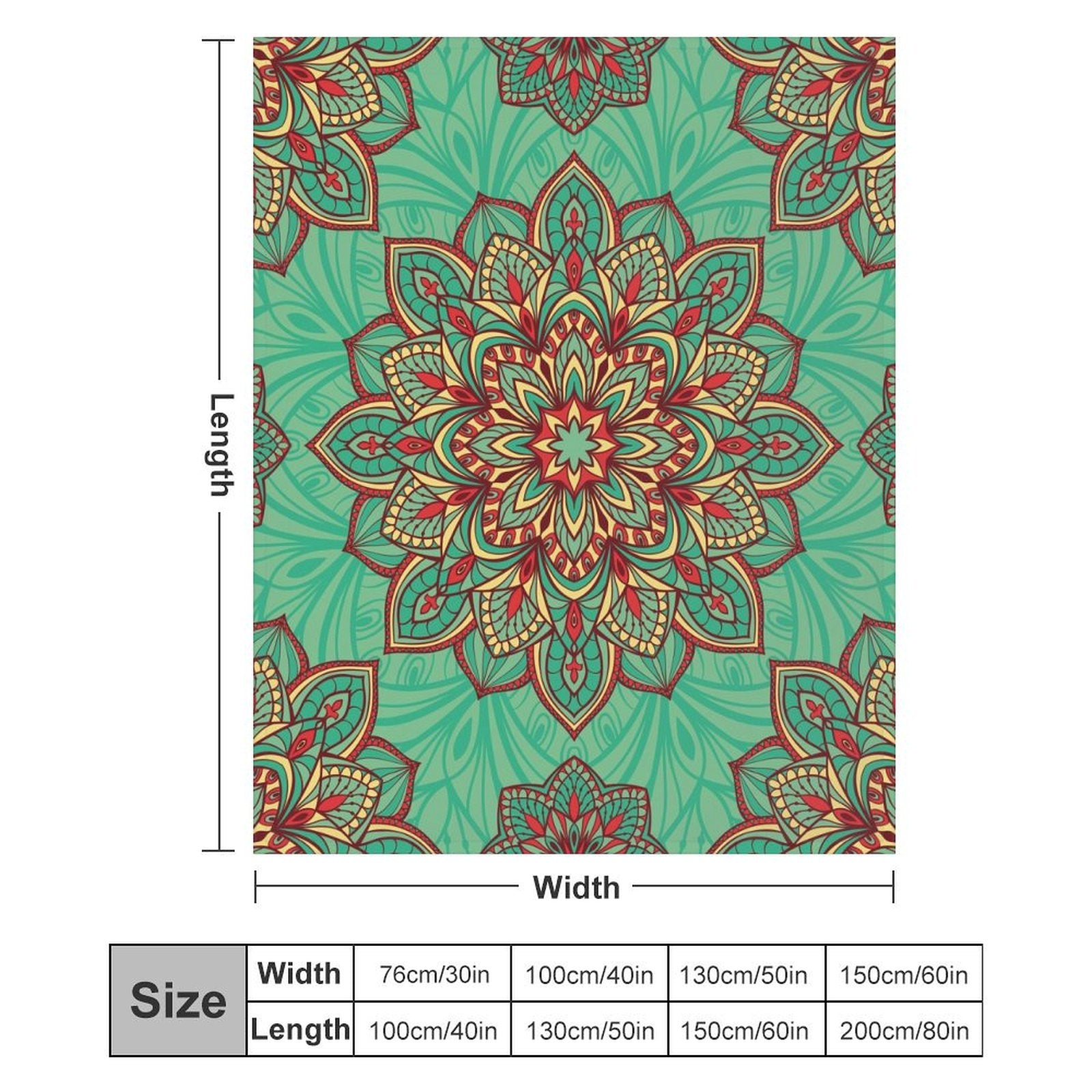 Buysing Customerized Personalized Blanket Custom Valentine's Day Gift for Mom Dad Girlfriend Boyfriend Wife Husband-Green Boho