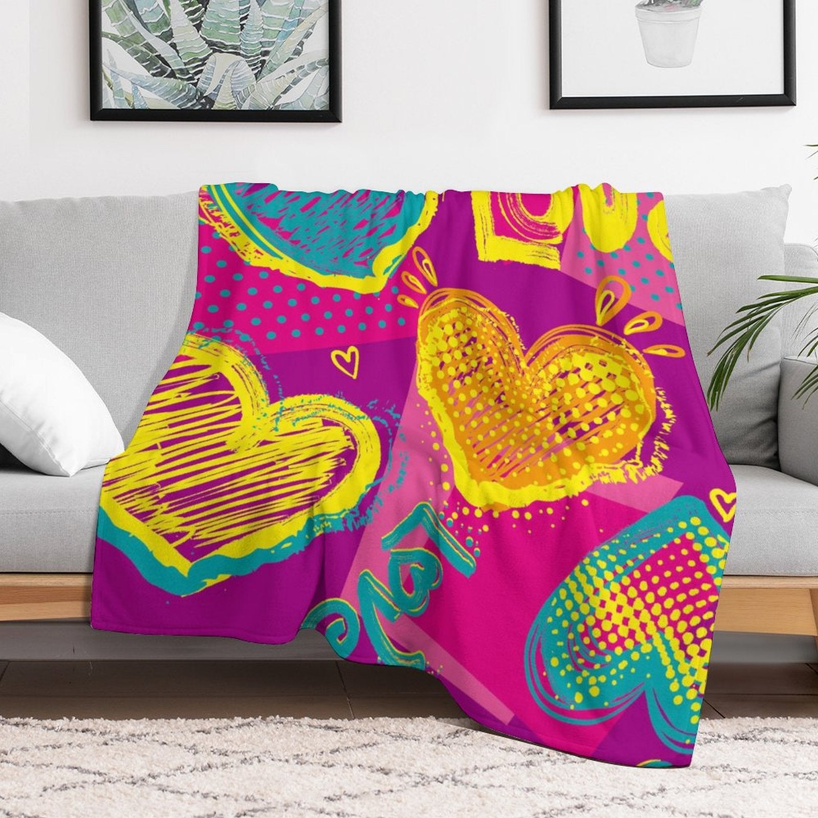 Buysing Customerized Personalized Blanket Custom Valentine's Day Gift for Mom Dad Girlfriend Boyfriend Wife Husband-heart Rose