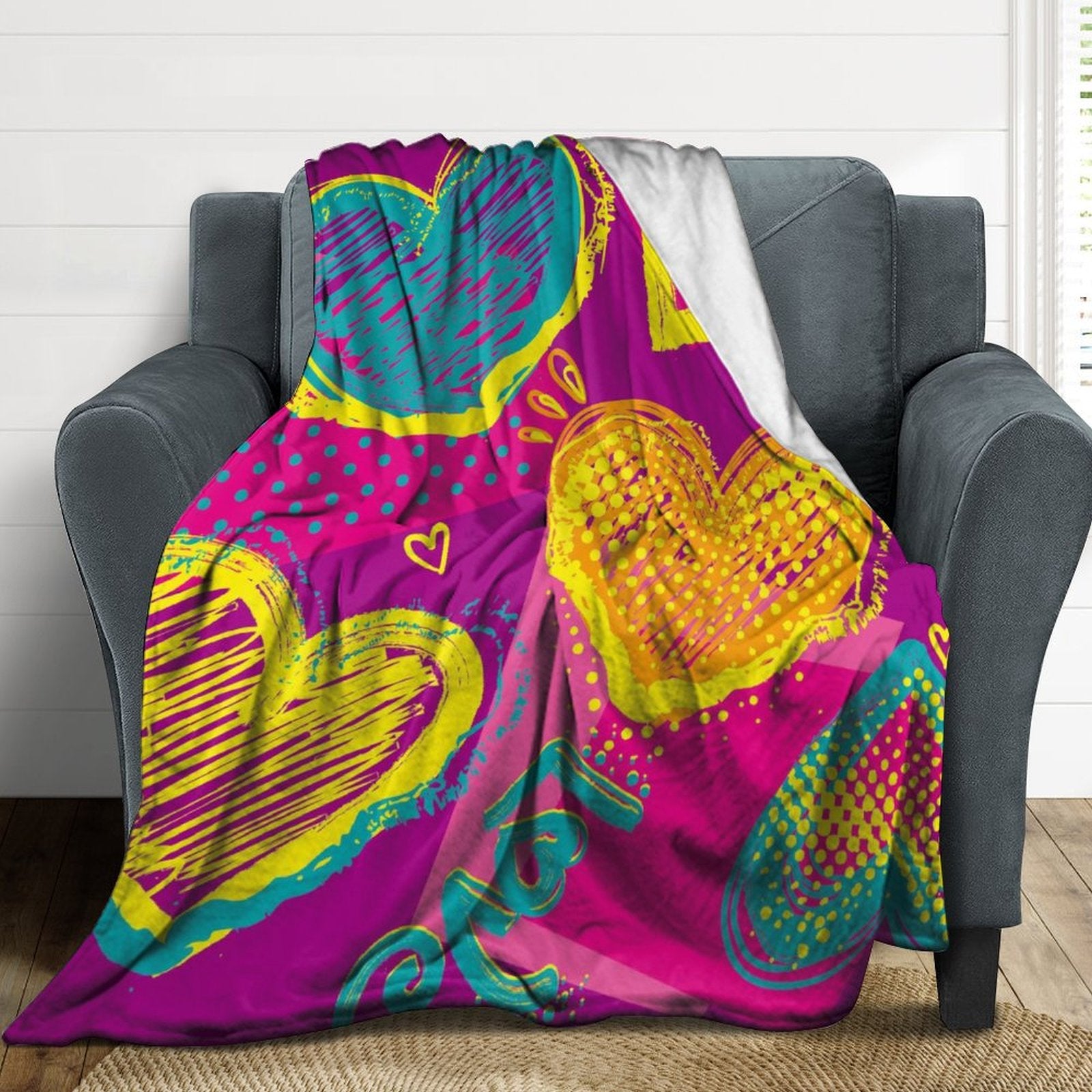 Buysing Customerized Personalized Blanket Custom Valentine's Day Gift for Mom Dad Girlfriend Boyfriend Wife Husband-heart Rose