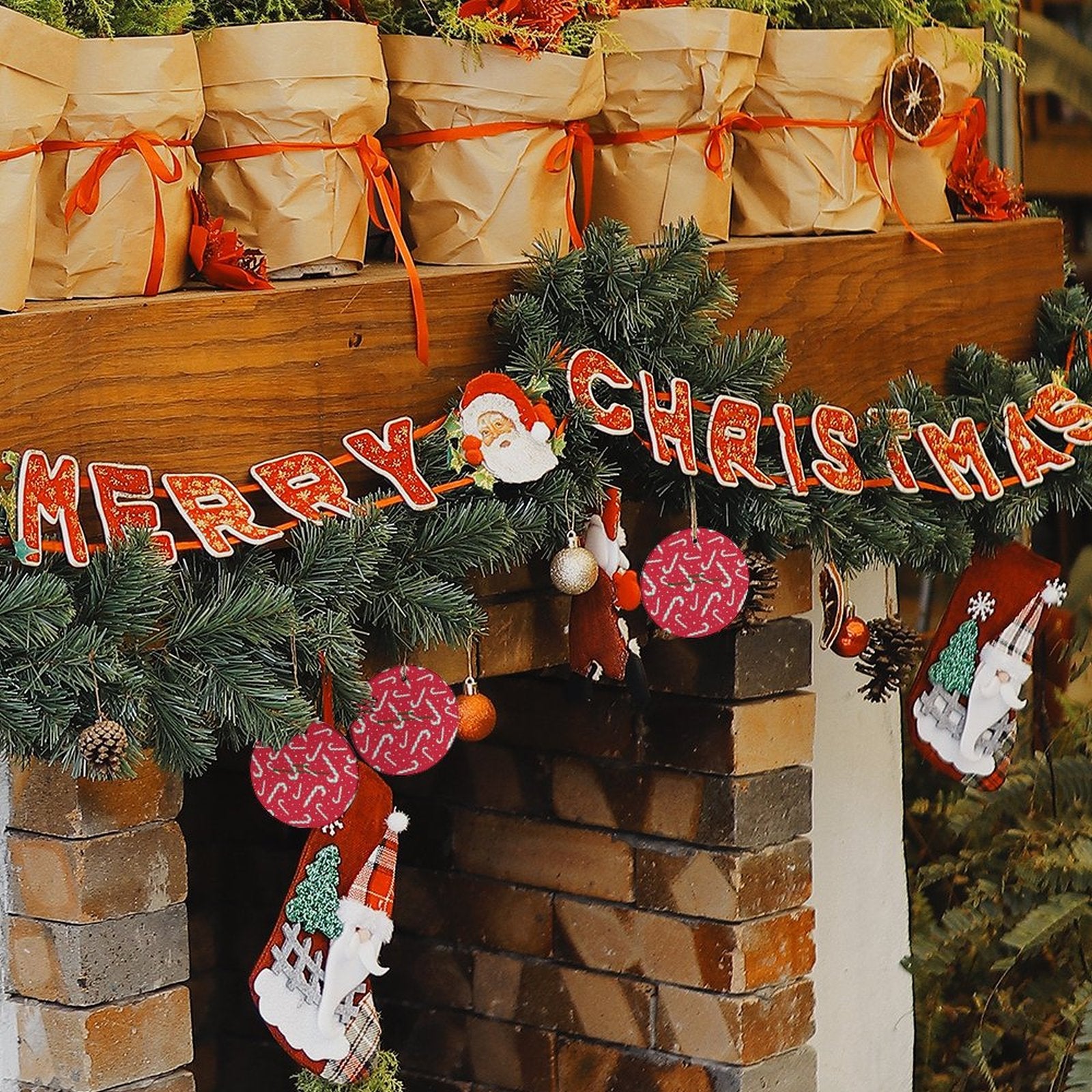 Buysing Christmas Day-Christmas Tree Hanging Decorations Red