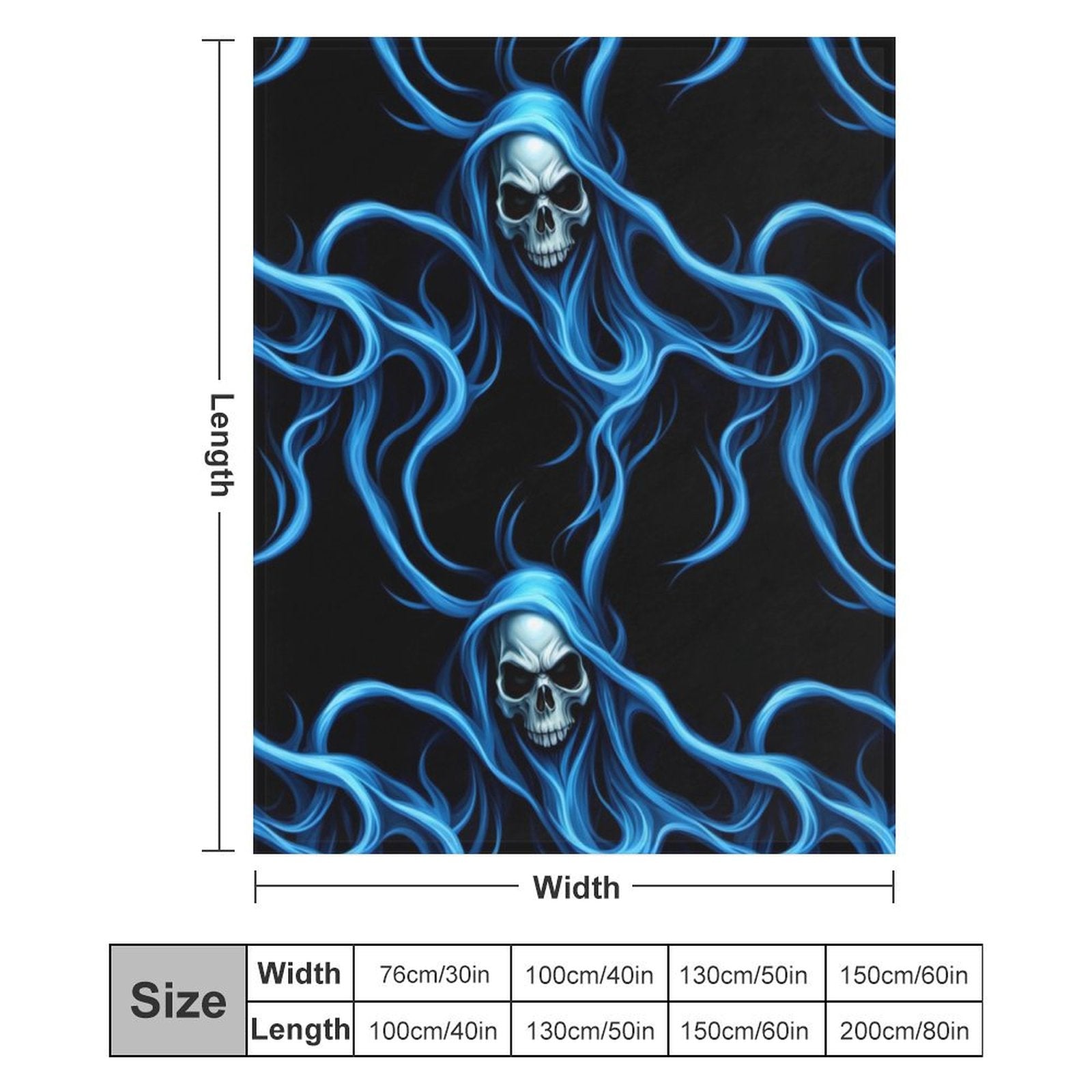 Buysing Personalized Blanket Customized Valentine's Day Gift for Mom Dad Girlfriend Boyfriend Wife Husband-
Halloween Skeleton ghost