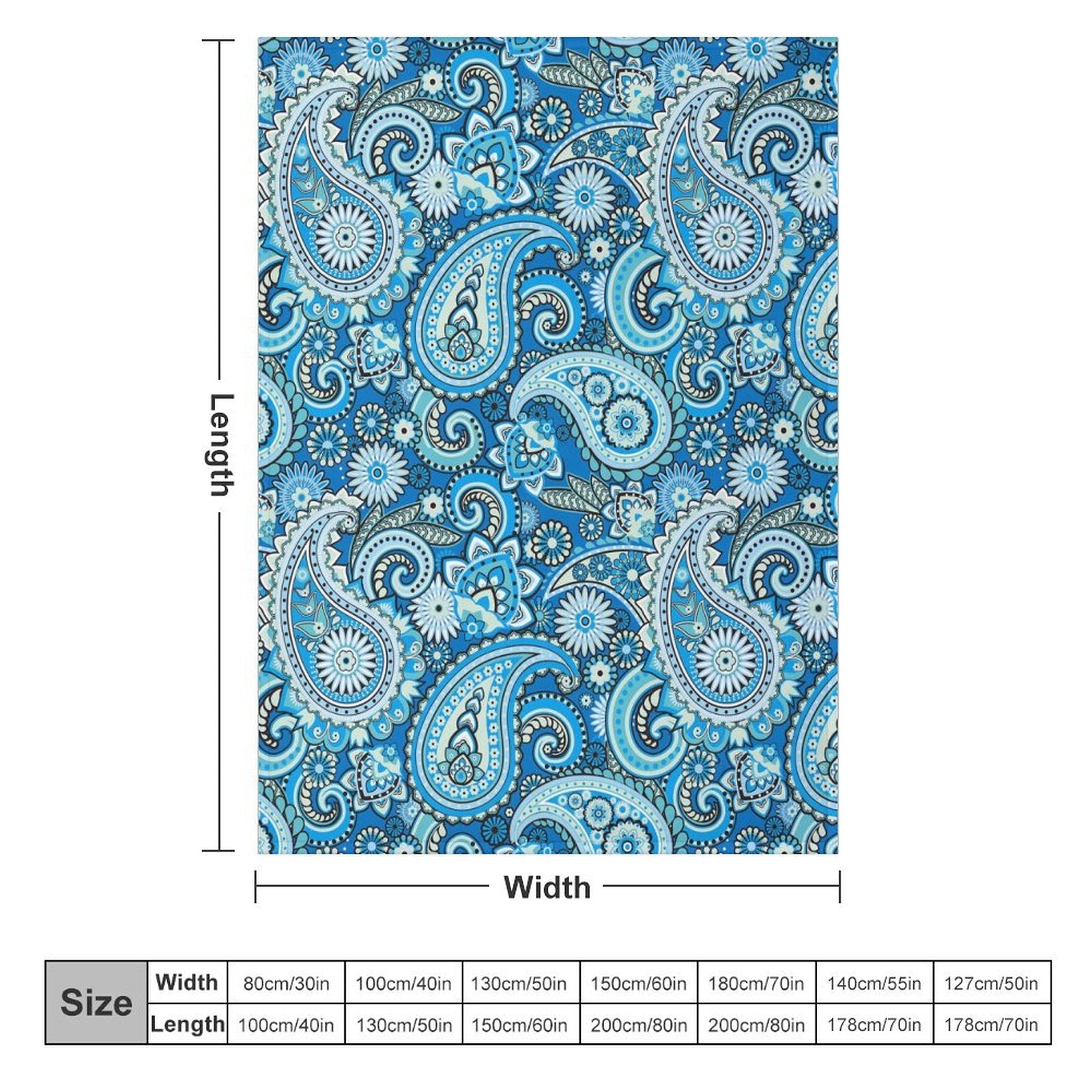 Buysing Customized Personalized Blanket Customize Valentines Day Gifts for Mom Dad Girlfriend Boyfriend Wife Husband-
Paisley 
Boho