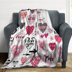 Buysing Customerized Personalized Blanket Custom Valentine's Day Gift for Mom Dad Girlfriend Boyfriend Wife Husband-heart i love you